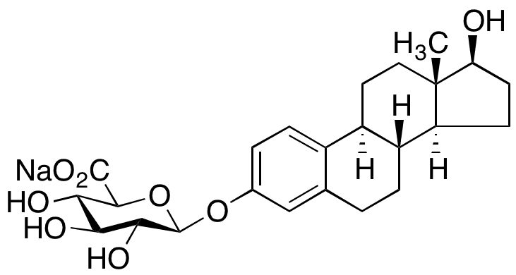 Beta-Estradiol 3-(Beta-D-Glucuronide) Sodium Salt - Chemical structure and product image
