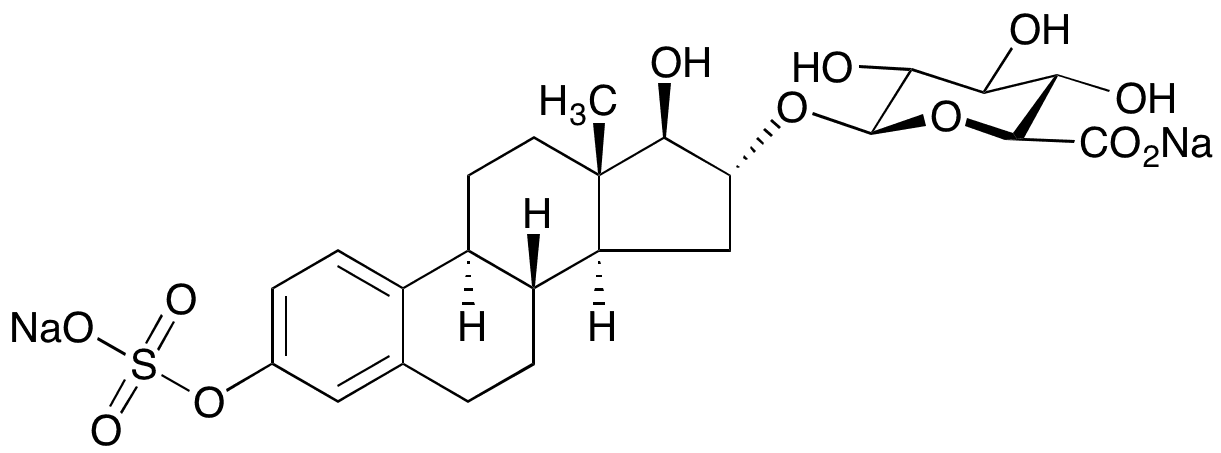 Estriol 3-O-Sulfate 16-O-Beta-D-Glucuronide Disodium Salt - Chemical structure and product image