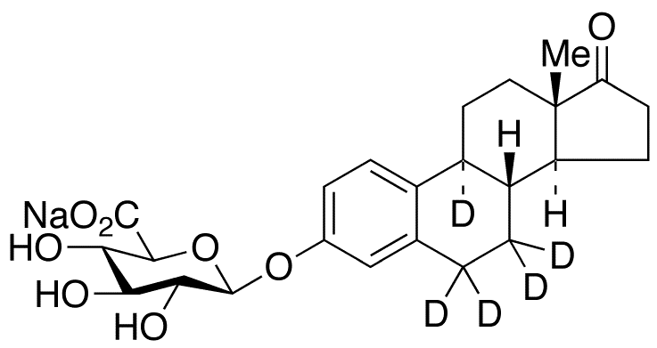 Estrone-d5 Beta-D-Glucuronide Sodium Salt - Chemical structure and product image