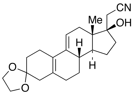 (17 alpha)-3,3-[1,2-Ethanediylbis(oxy)]-17-hydroxy-19-norpregna-5(10),9(11)-diene-21-nitrile - Chemical structure and product image
