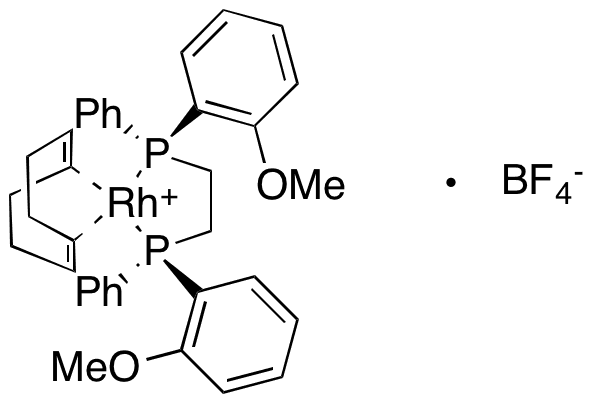 (R,R)-(-)-1,2-Ethanediylbis[(2-methoxyphenyl)phenylphosphine]rhodium(I) Tetrafluoroborate - Chemical structure and product image