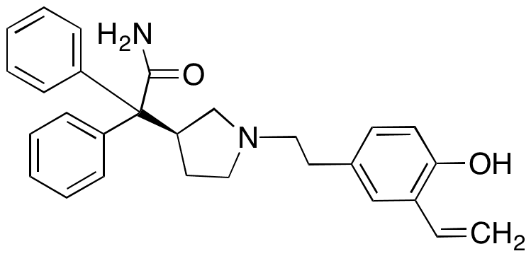 (3S)-1-[2-(3-Ethenyl-4-hydroxyphenyl)ethyl]-alpha,alpha-diphenyl-3-pyrrolidineacetamide - Chemical structure and product image