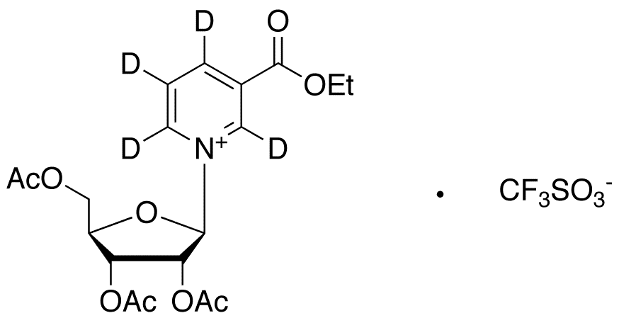 3-(Ethoxycarbonyl)-1-(2,3,5-tri-O-acetyl-Beta-D-ribofuranosyl)-pyridinium-d4 Triflate - Chemical structure and product image