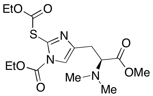 1-(Ethoxycarbonyl)-2-[(ethoxycarbonyl)thio]-N,N-dimethyl-L-histidine Methyl Ester - Chemical structure and product image