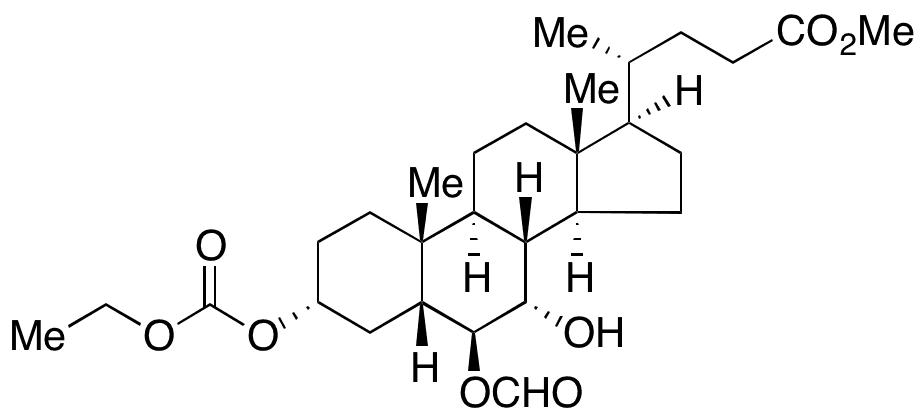 (3 alpha,5 beta,6 beta,7 alpha)-3-[(Ethoxycarbonyl)oxy]-6-(formyloxy)-7-hydroxycholan-24-oic Acid Methyl Ester - Chemical structure and product image