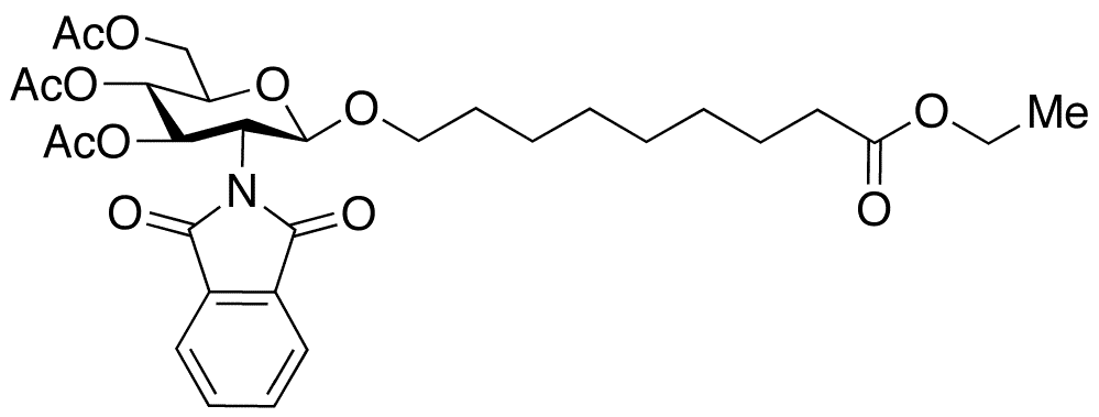 8-Ethoxycarbonyloctyl-(3,4,6-tri-O-acetyl-2-deoxy-2-phthalimido-Beta-D-glucopyranoside - Chemical structure and product image