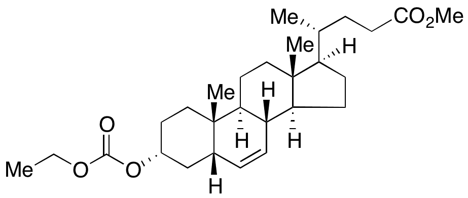 (3 alpha,5 beta)-3-[(Ethoxycarbonyl)oxy]chol-6-en-24-oic Acid Methyl Ester - Chemical structure and product image