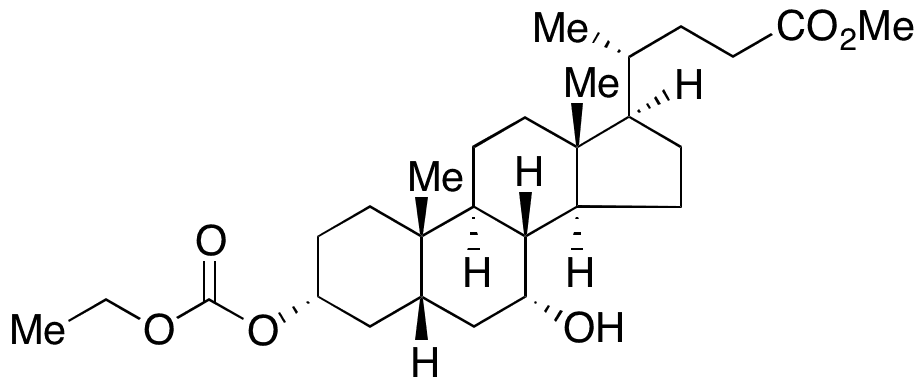 (3 alpha,5 beta,7 alpha)-3-[(Ethoxycarbonyl)oxy]-7-hydroxycholan-24-oic Acid Methyl Ester - Chemical structure and product image