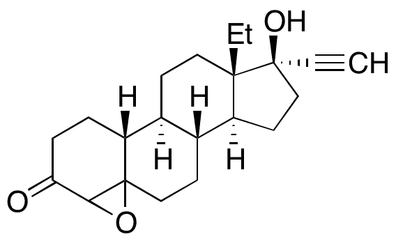 4,5-Epoxy-13-ethyl-17-hydroxy-18,19-dinor-17 alpha-pregn-20-yn-3-one - Chemical structure and product image