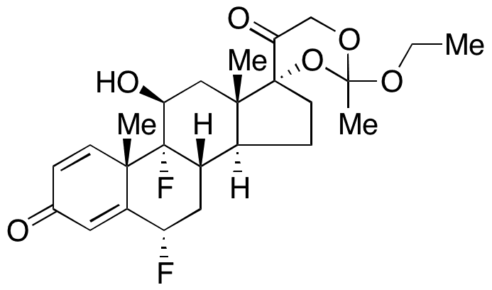 (6 alpha,11 beta)-17,21-[(1-Ethoxyethylidene)bis(oxy)]-6,9-difluoro-11-hydroxypregna-1,4-diene-3,20-dione - Chemical structure and product image