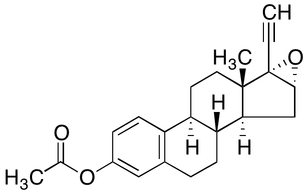 16 alpha,17 alpha-Epoxy-19-norpregna-1,3,5(10)-trien-20-yn-3-ol Acetate - Chemical structure and product image