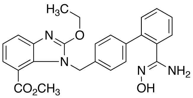 2-Ethoxy-1-[[2-[(hydroxyamino)iminomethyl][1,1-biphenyl]-4-yl]methyl]-1H-benzimidazole-7-carboxylic Acid Methyl Ester - Chemical structure and product image