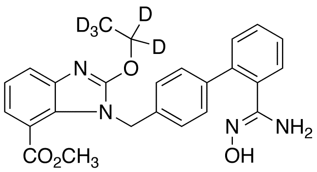 2-Ethoxy-d5-1-[[2-[(hydroxyamino)iminomethyl][1,1-biphenyl]-4-yl]methyl]-1H-benzimidazole-7-carboxylic Acid Methyl Ester - Chemical structure and product image