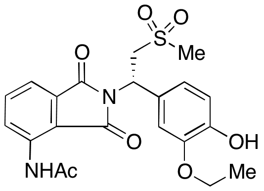 N-[2-[(1S)-1-(3-Ethoxy-4-hydroxyphenyl)-2-(methylsulfonyl)ethyl]-2,3-dihydro-1,3-dioxo-1H-isoindol-4-yl]acetamide - Chemical structure and product image