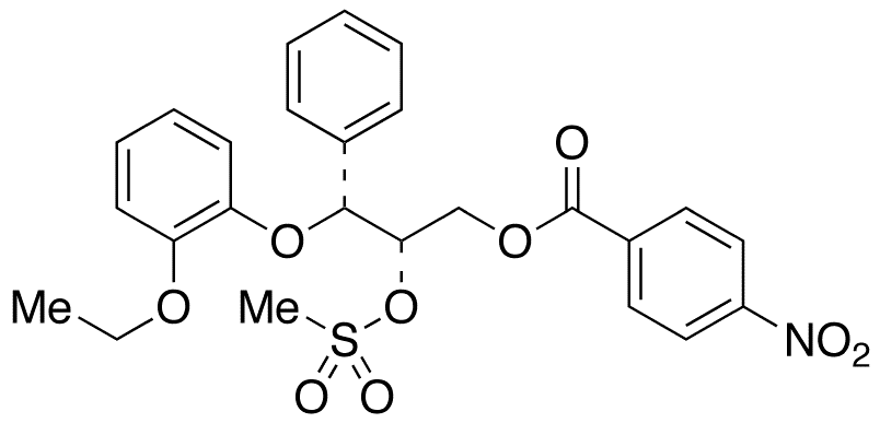 (2RS,3RS)-3-(2-Ethoxyphenoxy)-2-methanesulfonyloxy-1-(4-nitrobenzoyloxy)-3-phenylpropane - Chemical structure and product image