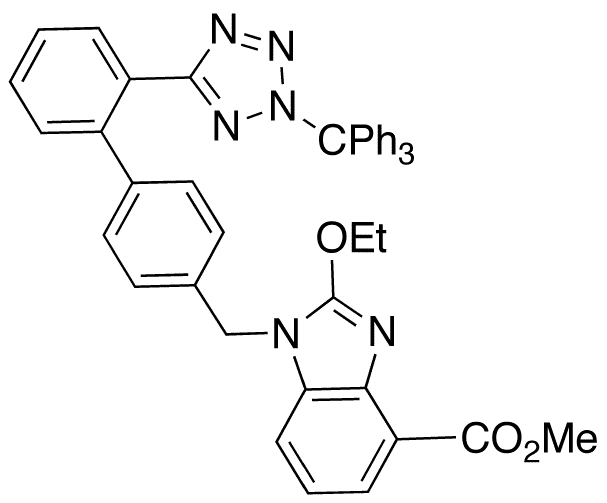 2-Ethoxy-1-[[2-[2-(trityl)-2H-tetrazol-5-yl][1,1-biphenyl]-4-yl]methyl]-1H-benzimidazole-4-carboxylic Acid Methyl Ester (Candesartan Impurity) - Chemical structure and product image