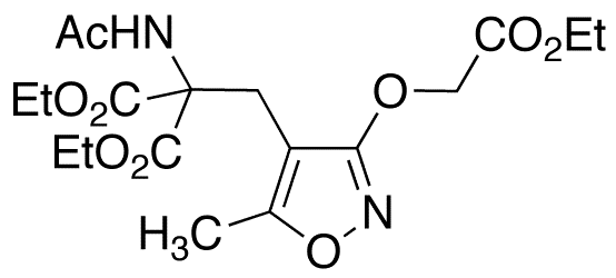 Ethyl 2-Acetamido-2-ethoxycarbonyl-3-[3-(ethoxycarbonylmethoxy)-5-methylisoxazol-4-yl]propanoate - Chemical structure and product image