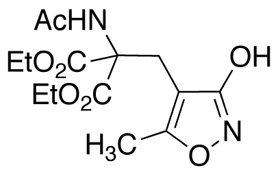 Ethyl 2-Acetamido-2-ethoxycarbonyl-3-[3-hydroxy-5-methylisoxazol-4-yl]propanoate - Chemical structure and product image