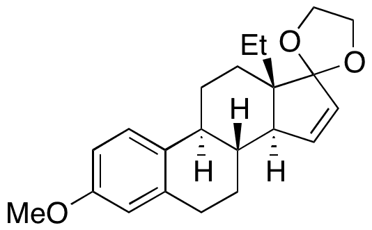 13-Ethyl-3-methoxygona-1,3,5(10),15-tetraen-17-one Cyclic Ethylene Acetal - Chemical structure and product image