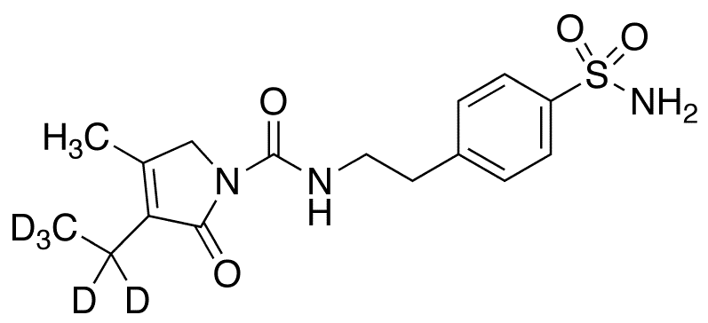4-[2-[(3-Ethyl-d5-4-methyl-2-oxo-3-pyrrolin-1-yl)carboxamido]ethyl]benzenesulfonamide - Chemical structure and product image