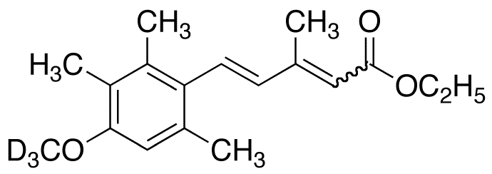 Ethyl-5-(4-methoxy-d3-2,3,6-trimethylphenyl)-3-methyl-2,4-pentadienoate(cis/trans Mixture) - Chemical structure and product image