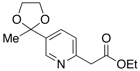 Ethyl 2-[5-(2-Methyl-1,3-dioxolan-2-yl)-2-pyridyl]acetate - Chemical structure and product image