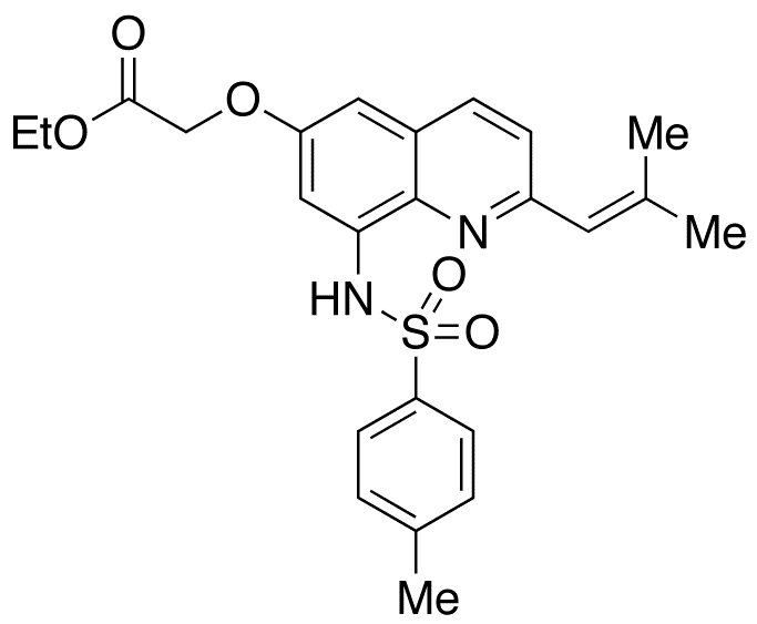 Ethyl 2-[2-(2-Methyl-1-propenyl)-6-quinolyloxy-8-p-toluenesulfonamido)acetate - Chemical structure and product image