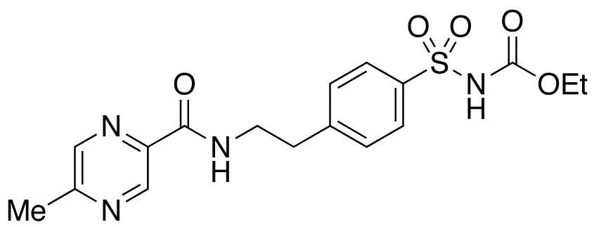 Ethyl 4-[beta-(5-Methylpyrazine-2-carboxamido)ethyl]benzene Sulfonamide Carbamate - Chemical structure and product image
