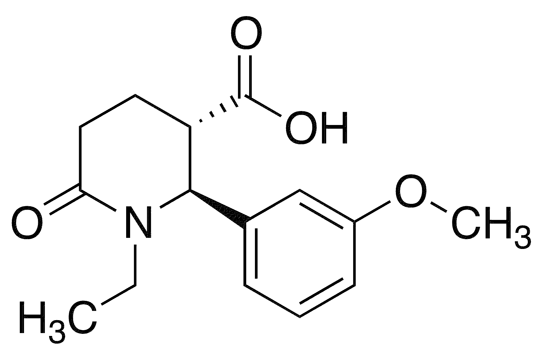 (2S,3S)-1-Ethyl-2-(3-methoxyphenyl)-6-oxopiperidine-3-carboxylic acid - Chemical structure and product image