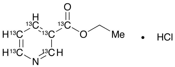 Ethyl Nicotinate-1,2,3,4,5,6-13C6 Hydrochloride Salt - Chemical structure and product image