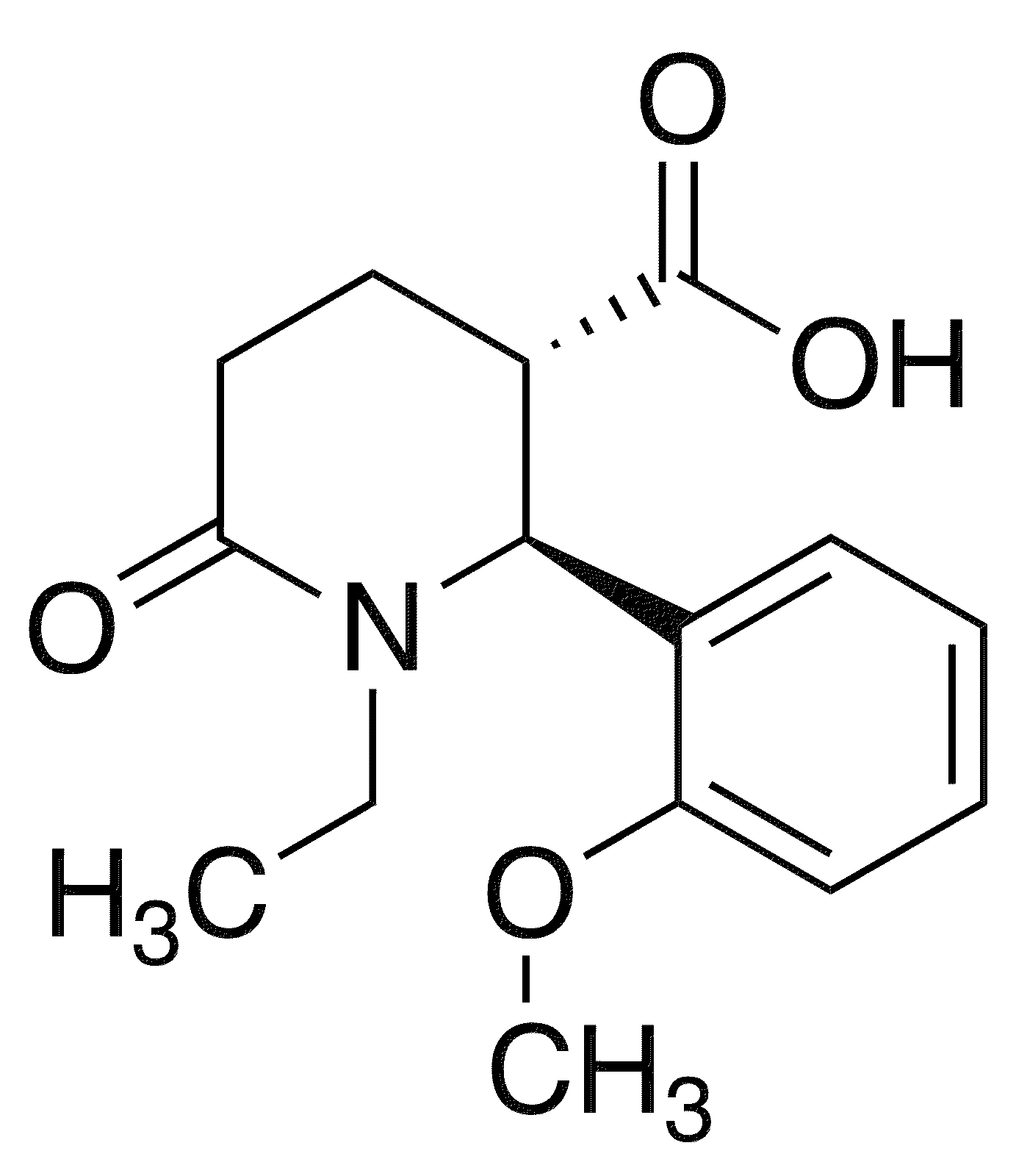 (2S,3S)-1-Ethyl-2-(2-methoxyphenyl)-6-oxopiperidine-3-carboxylic acid - Chemical structure and product image