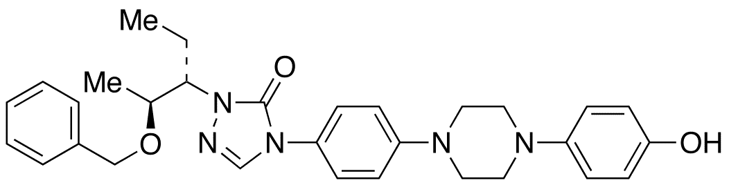 2-[(1S,2S)-1-Ethyl-2-(phenylmethoxy)propyl]-2,4-dihydro-4-[4-[4-(4-hydroxyphenyl)-1-piperazinyl]phenyl]-3H-1,2,4-triazol-3-one - Chemical structure and product image