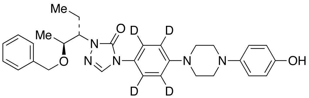 2-[(1S,2S)-1-Ethyl-2-(phenylmethoxy)propyl]-2,4-dihydro-4-[4-[4-(4-hydroxyphenyl)-1-piperazinyl]phenyl]-3H-1,2,4-triazol-3-one-d4 - Chemical structure and product image