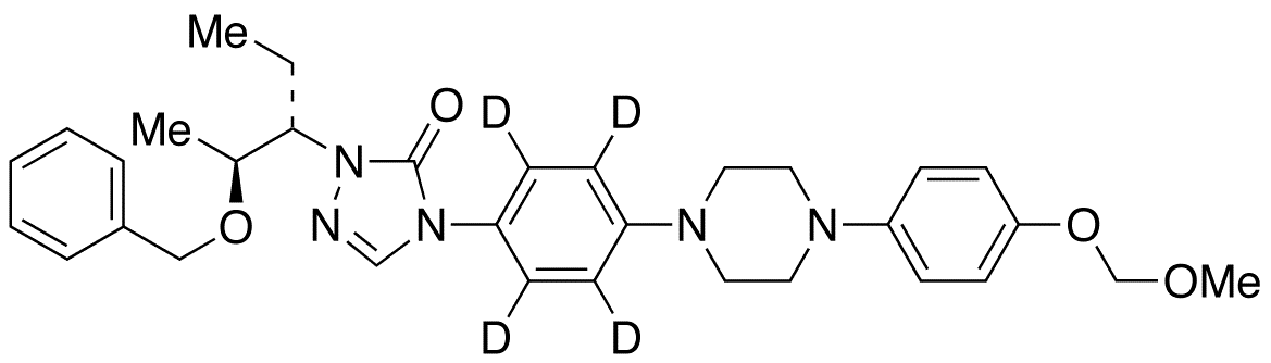 2-[(1S,2S)-1-Ethyl-2-(phenylmethoxy)propyl]-2,4-dihydro-4-[4-[4-(4-O-methoxymethyl-4-hydroxyphenyl)-1-piperazinyl]phenyl]-3H-1,2,4-triazol-3-one-d4 - Chemical structure and product image