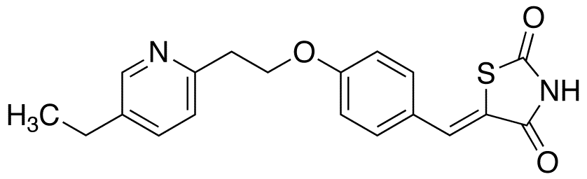 5-[[4-[2-(5-Ethyl-2-pyridinyl)ethoxy]phenyl]-methylene]-2,4-thiazolidinedione(Pioglitazone Impurity) - Chemical structure and product image