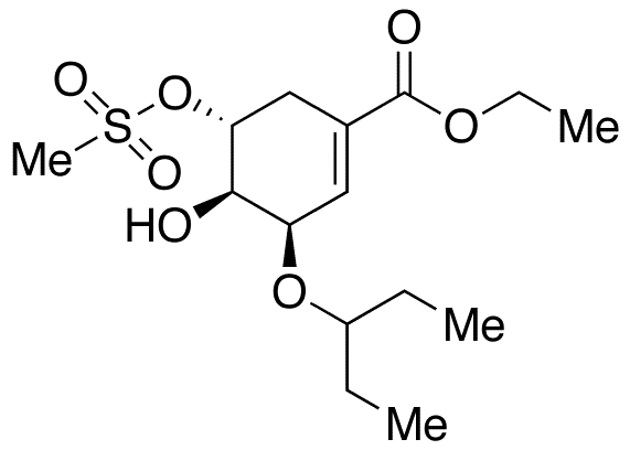 (3R,4R,5R)-3-(1-Ethylpropoxy)-4-hydroxy-5-[(methylsulfonyl)oxy]-1-cyclohexene-1-carboxylic Acid Ethyl Ester - Chemical structure and product image