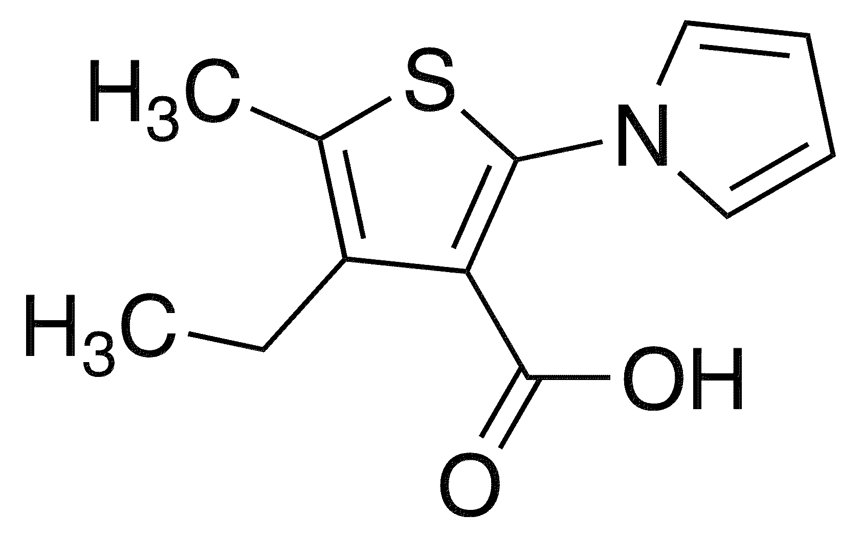 4-Ethyl-5-methyl-2-(1h-pyrrol-1-yl)thiophene-3-carboxylic acid - Chemical structure and product image