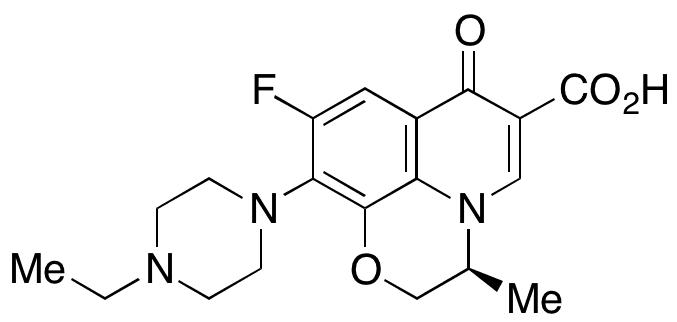 (3S)-10-(4-Ethyl-1-piperazinyl)-9-fluoro-2,3-dihydro-3-methyl-7-oxo-7H-pyrido[1,2,3-de]-1,4-benzoxazine-6-carboxylic Acid(Levofloxacin Impurity) - Chemical structure and product image
