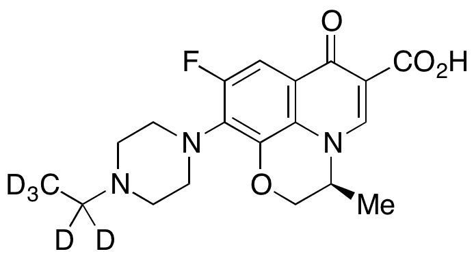 (3S)-10-(4-Ethyl-1-piperazinyl)-9-fluoro-2,3-dihydro-3-methyl-7-oxo-7H-pyrido[1,2,3-de]-1,4-benzoxazine-6-carboxylic Acid-d5(Levofloxacin Impurity) - Chemical structure and product image