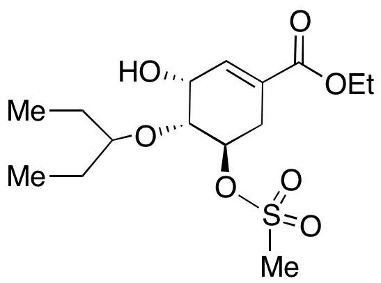 (3R,4R,5R)-4-(1-Ethylpropoxy)-3-hydroxy-5-[(methylsulfonyl)oxy]-1-cyclohexene-1-carboxylic Acid Ethyl Ester - Chemical structure and product image