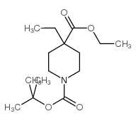 Ethyl 1-boc-4-ethyl-4-piperidine carboxylate - Chemical structure and product image