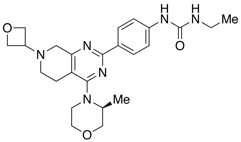 N-Ethyl-N-[4-[5,6,7,8-tetrahydro-4-[(3S)-3-methyl-4-morpholinyl]-7-(3-oxetanyl)pyrido[3,4-d]pyrimidin-2-yl]phenyl]urea - Chemical structure and product image