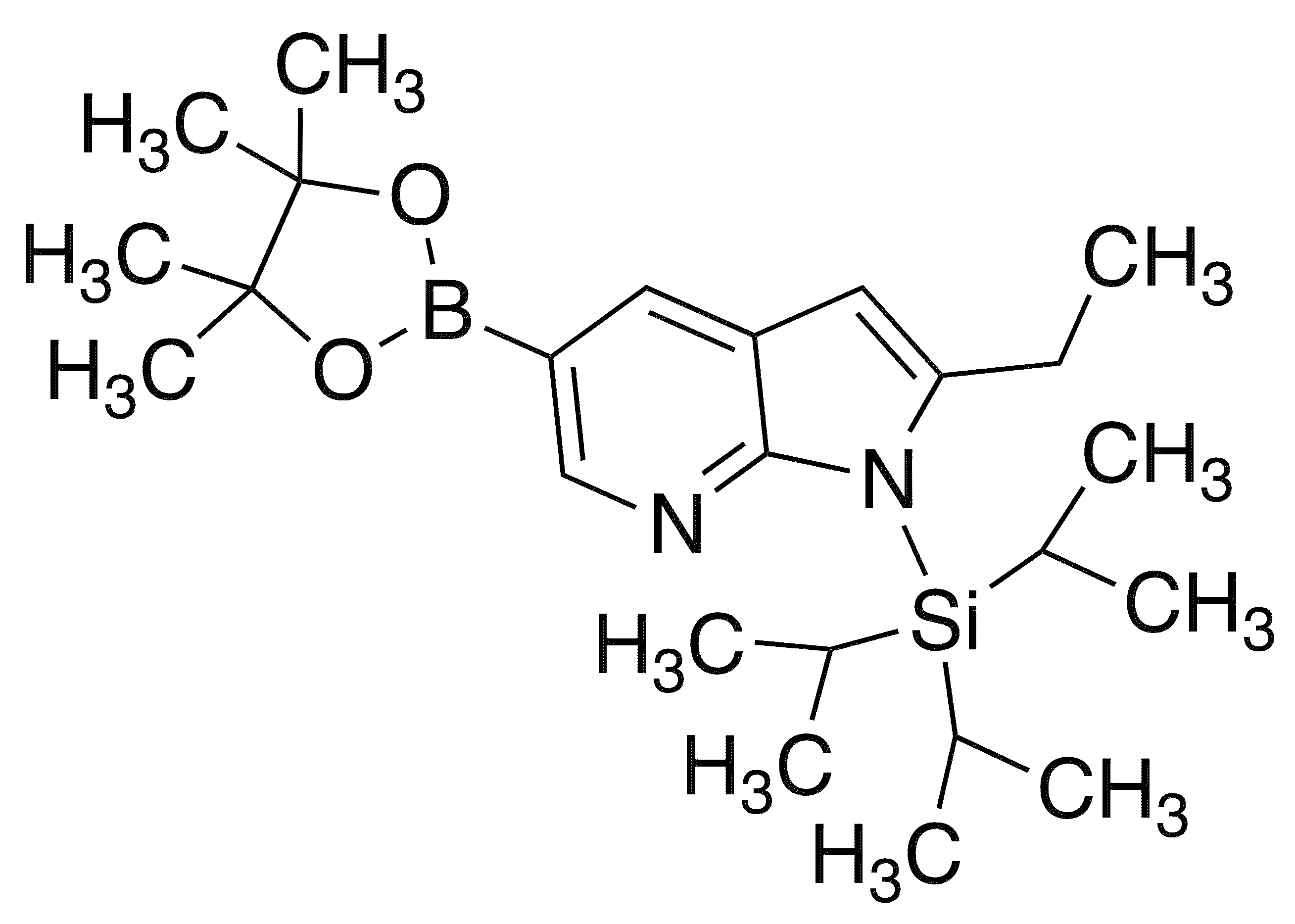 2-Ethyl-5-(4,4,5,5-tetramethyl-1,3,2-dioxaborolan-2-yl)-1-(triisopropylsilyl)-1h-pyrrolo[2,3-b]pyridine - Chemical structure and product image