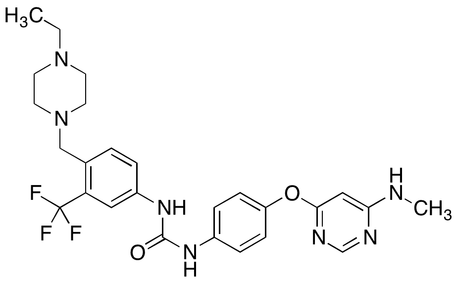 N-[4-[(4-Ethyl-1-piperazinyl)methyl]-3-(trifluoromethyl)phenyl]-N-[4-[[6-(methylamino)-4-pyrimidinyl]oxy]phenyl]urea - Chemical structure and product image