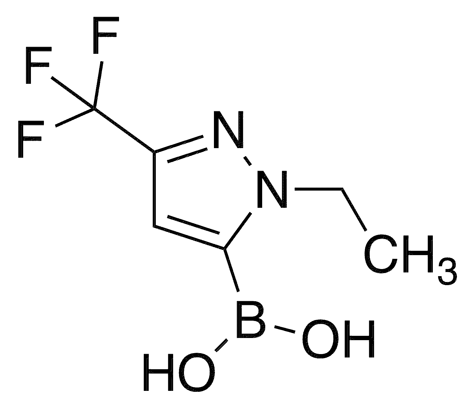 2-Ethyl-5-(trifluoromethyl)pyrazole-3-boronic acid - Chemical structure and product image