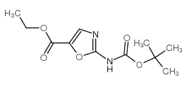 Ethyl 2-(t-butoxycarbonylamino)oxazole-5-carboxylate - Chemical structure and product image