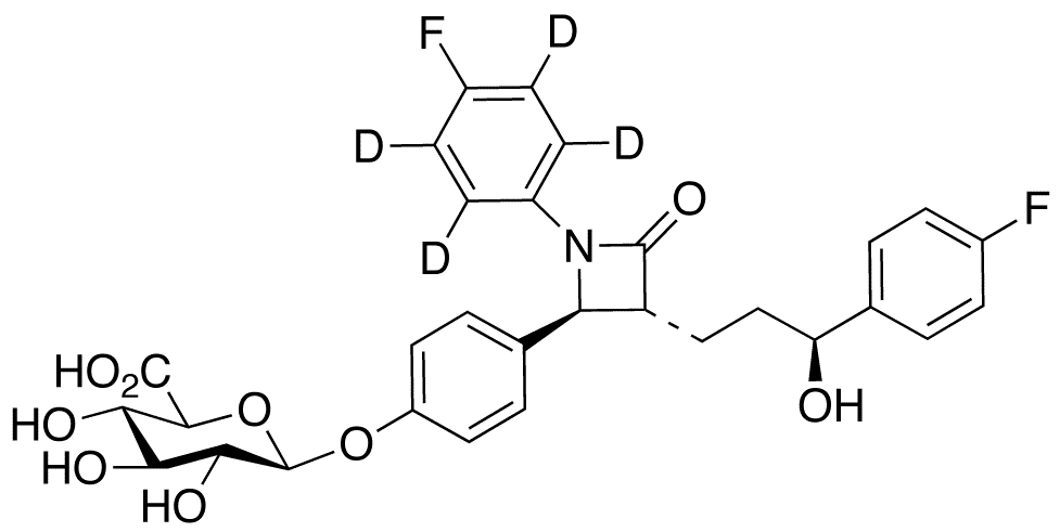 Ezetimibe-d4 beta-D-Glucuronide, >85% - Chemical structure and product image