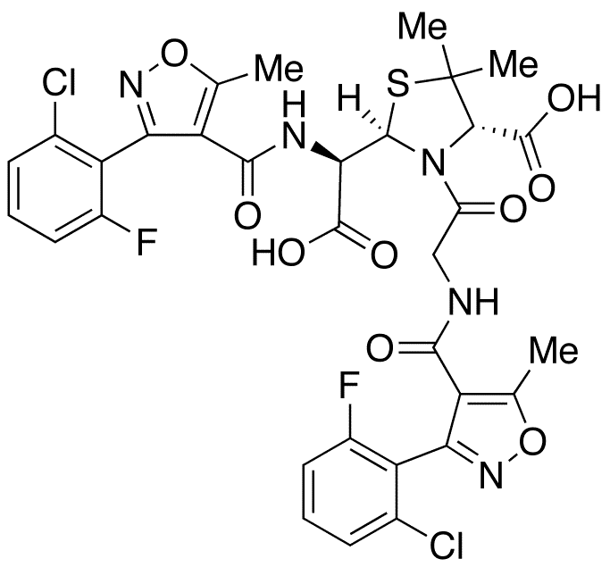(5R)-Flucloxacillin N4-[N-[[3-(2-Chloro-6-fluoro-phenyl)-5-methyl-4-isoxazolyl]carbonyl]-glycinyl] Penilloic Acid - Chemical structure and product image