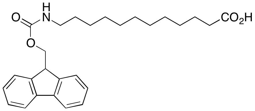 12-((((9H-Fluoren-9-yl)methoxy)carbonyl)amino)dodecanoic Acid - Chemical structure and product image