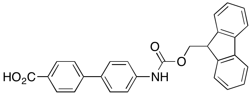 4-((((9H-Fluoren-9-yl)methoxy)carbonyl)amino)-[1,1-biphenyl]-4-carboxylic Acid - Chemical structure and product image